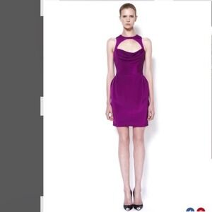 CUSHNIE ET OCHS- 100% SILK purple mini dress Sz. 10 M